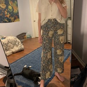 Vintage style floral trouser pants